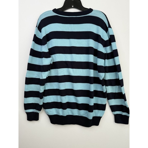 Lacoste Striped Sweater Men's 5 Large Blue Nautical Preppy - Picture 7 of 9